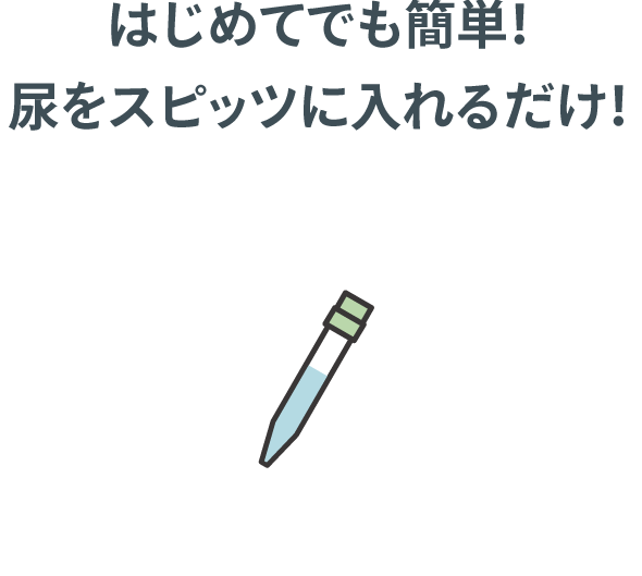 はじめてでも簡単!尿をスピッツに入れるだけ!